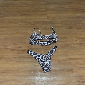 Two Piece Cheetah Bikini Size Medium